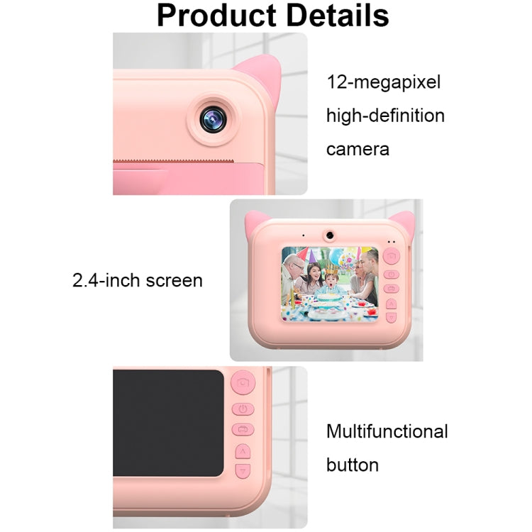 CP01 2.4 Inch HD Screen Kids Toy Thermal Printing Camera no Memory Card(Pink) - Children Cameras by PMC Jewellery | Online Shopping South Africa | PMC Jewellery | Buy Now Pay Later Mobicred