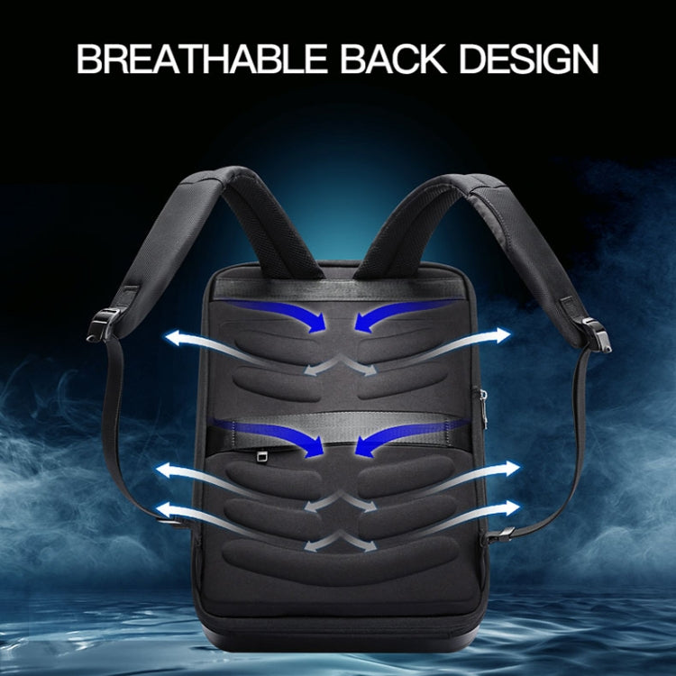 Bopai 61-93318A Hard Shell Waterproof Expandable Backpack with USB Charging Hole, Spec: Regular (Black) - Backpack by Bopai | Online Shopping South Africa | PMC Jewellery