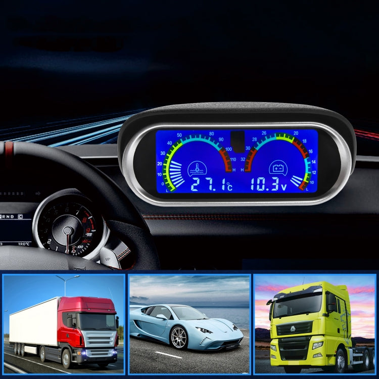 Agricultural Vehicle Car Modification Instrument, Style: Water Temperature (17mm) With Voltage - Clocks & Car Meters by PMC TechLife | Online Shopping South Africa | PMC TechLife | Buy Now Pay Later Mobicred