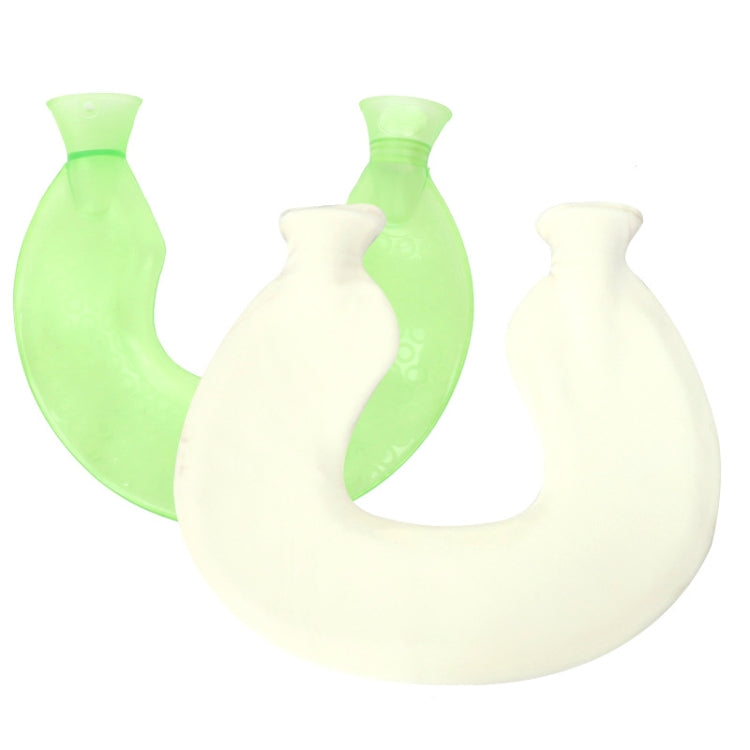 U-shaped PVC Hot Compress Shoulder And Neck Explosion-proof Water Injection Hot Water Bag(Green Beige Crystal) - Hot Water Bags by PMC Jewellery | Online Shopping South Africa | PMC Jewellery | Buy Now Pay Later Mobicred