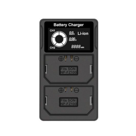 FZ100 USB LCD Screen Dual Charge Camera Battery Charger - Battery USB Charger by PMC Jewellery | Online Shopping South Africa | PMC Jewellery | Buy Now Pay Later Mobicred