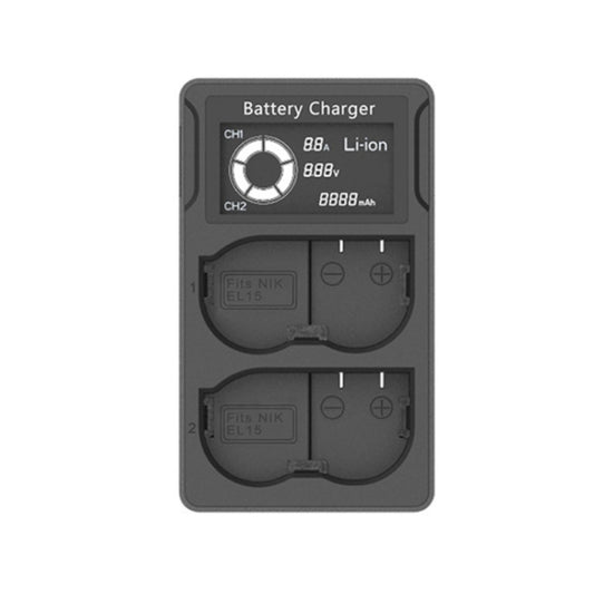 EL15 USB LCD Dual Charge SLR Camera Battery Charger - Battery USB Charger by PMC Jewellery | Online Shopping South Africa | PMC Jewellery | Buy Now Pay Later Mobicred