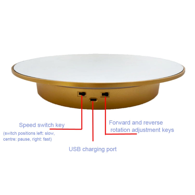 32cm Electric Turntable for Photography With Speed Direction Adjustment, Color: White Mirror -  by PMC TechLife | Online Shopping South Africa | PMC TechLife | Buy Now Pay Later Mobicred