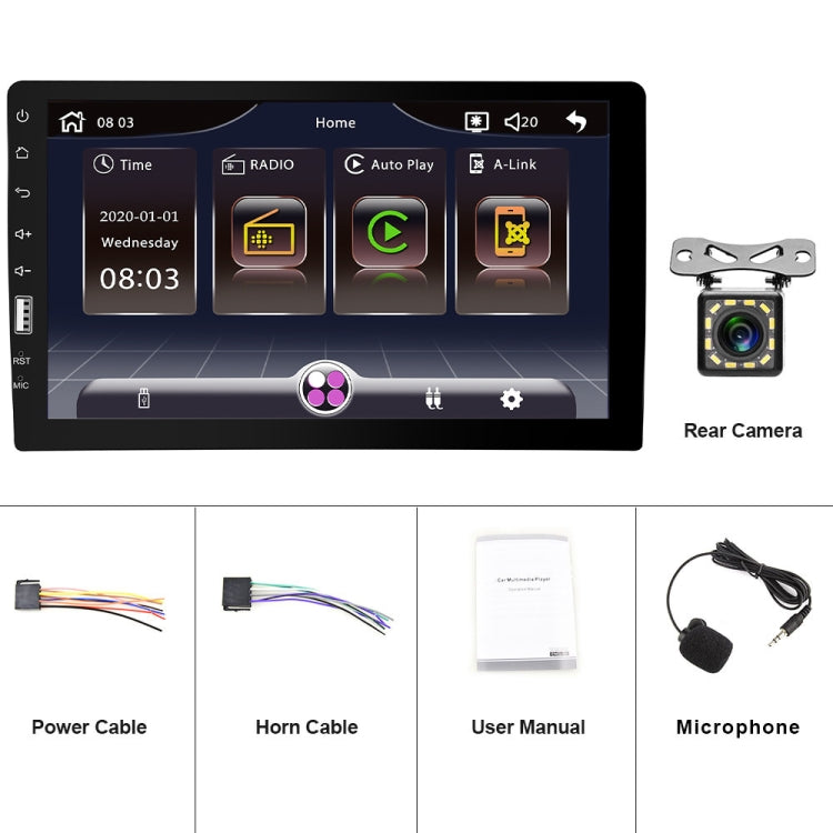 Q3570 9 inch Carplay Single Spindle MP5 Player, Style: Standard+12 Light Camera - Car MP3 & MP4 & MP5 by PMC TechLife | Online Shopping South Africa | PMC TechLife