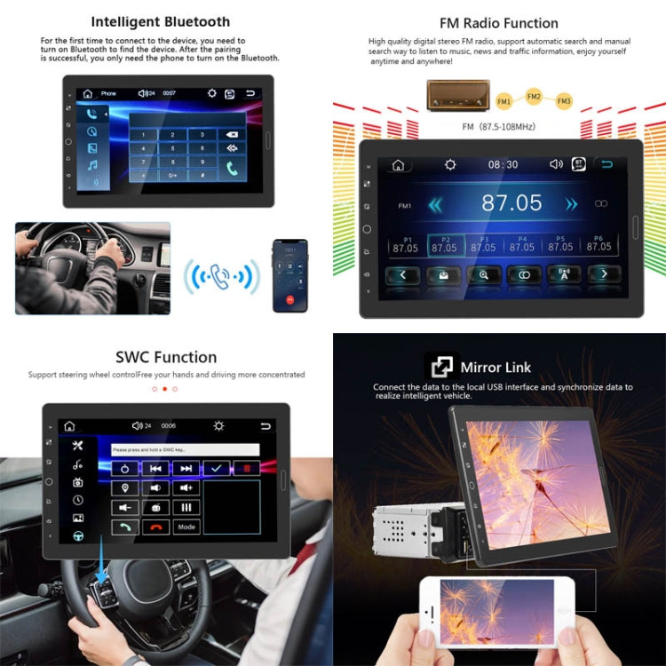 1310C 10.1 inch Car Full Screen Touch HD MP5 Wired Carplay Player, Style: Standard+AHD Camera - Car MP3 & MP4 & MP5 by PMC Jewellery | Online Shopping South Africa | PMC Jewellery | Buy Now Pay Later Mobicred