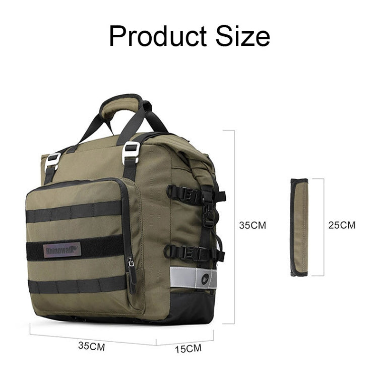 Rhinowalk MT2040 20L Large Capacity Waterproof Quick Release Motorcycle Side Bag(Green) - Bags & Luggages by PMC TechLife | Online Shopping South Africa | PMC TechLife | Buy Now Pay Later Mobicred