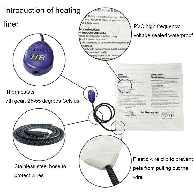 40x30cm Red 12V Low Voltage Multifunctional Warm Pet Heating Pad Pet Electric Blanket(EU Plug) - Pads by PMC TechLife | Online Shopping South Africa | PMC TechLife | Buy Now Pay Later Mobicred
