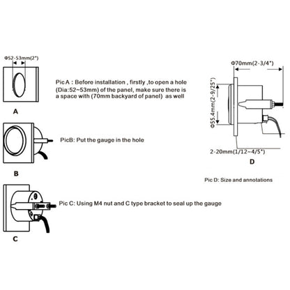 PMM2 DN52mm 12/24V 0-190Ohm Marine Balance Table Lift Table(BG) - Marine Accessories & Parts by PMC Jewellery | Online Shopping South Africa | PMC Jewellery | Buy Now Pay Later Mobicred