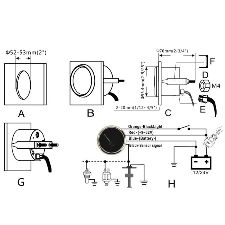 PMM2 DN52mm 12/24V 0-190Ohm Marine Balance Table Lift Table(WG) - Marine Accessories & Parts by PMC TechLife | Online Shopping South Africa | PMC TechLife | Buy Now Pay Later Mobicred