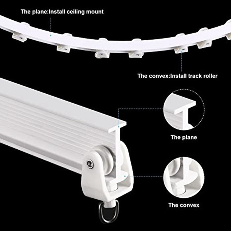 Model Steel Track Set Flexible Silent Slide Track Track with Hooks, Size: 1m - Curtain Decorative Accessories by PMC TechLife | Online Shopping South Africa | PMC TechLife | Buy Now Pay Later Mobicred