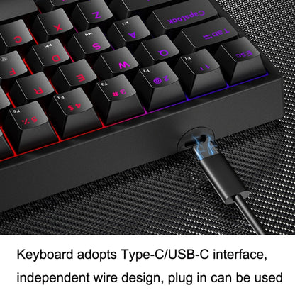 LEAVEN K620 61 Keys Hot Plug-in Glowing Game Wired Mechanical Keyboard, Cable Length: 1.8m, Color: Black White Red Shaft - Wired Keyboard by LEAVEN | Online Shopping South Africa | PMC Jewellery | Buy Now Pay Later Mobicred