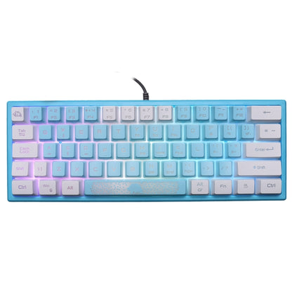 ZIYOULANG K61 62 Keys Game RGB Lighting Notebook Wired Keyboard, Cable Length: 1.5m(Blue White) - Wired Keyboard by ZIYOULANG | Online Shopping South Africa | PMC Jewellery | Buy Now Pay Later Mobicred