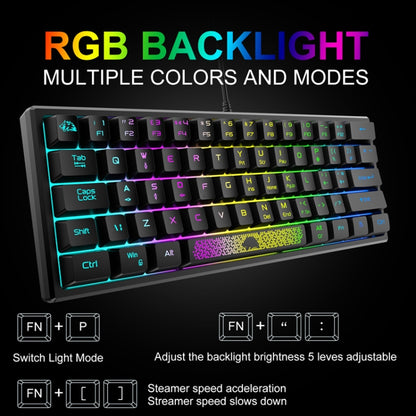 ZIYOULANG K61 62 Keys Game RGB Lighting Notebook Wired Keyboard, Cable Length: 1.5m(White) - Wired Keyboard by ZIYOULANG | Online Shopping South Africa | PMC Jewellery | Buy Now Pay Later Mobicred