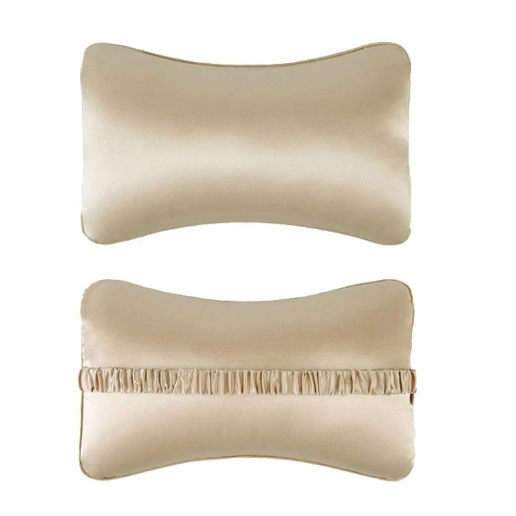 TZ19 Silk Car Head Pillow Car Memory Foam Comfort Lumbar Support(Champagne) - Seat Accessories by PMC Jewellery | Online Shopping South Africa | PMC Jewellery | Buy Now Pay Later Mobicred