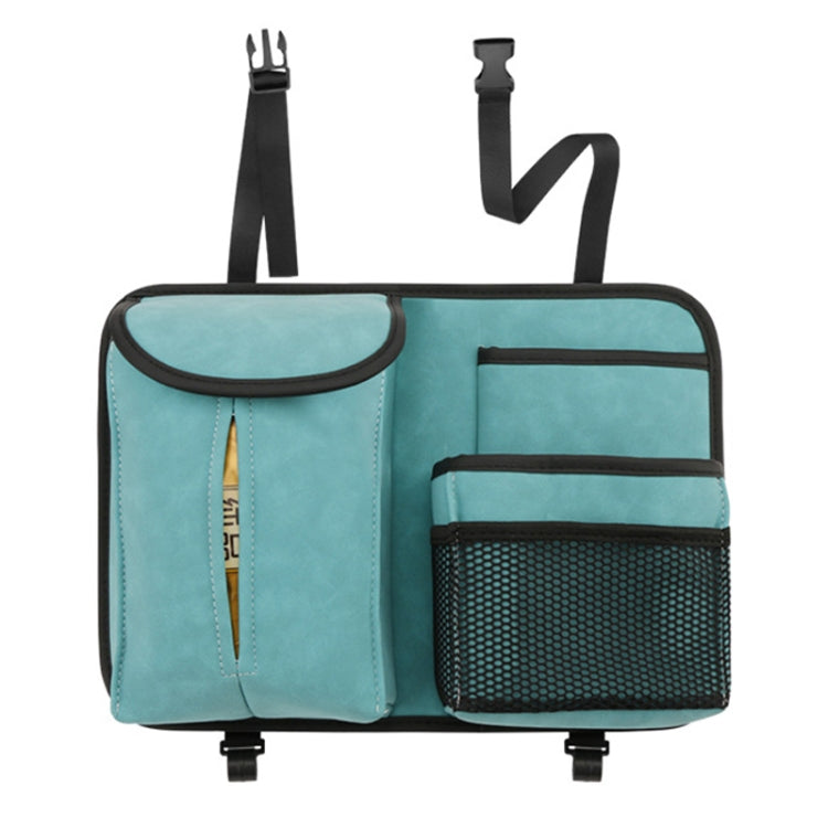 DE RAN FU Flip Fur Car Seat BackTissue Box Storage Hanging Bag With Hook(Blue) - Tissue Boxes by PMC TechLife | Online Shopping South Africa | PMC TechLife | Buy Now Pay Later Mobicred