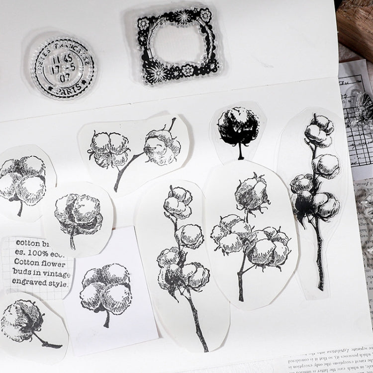 5 PCS Vintage Botanical Arrangement Handbook Clear Silicone Stamp(Vintage Borders) - Handbook Decorative Stickers by PMC TechLife | Online Shopping South Africa | PMC TechLife
