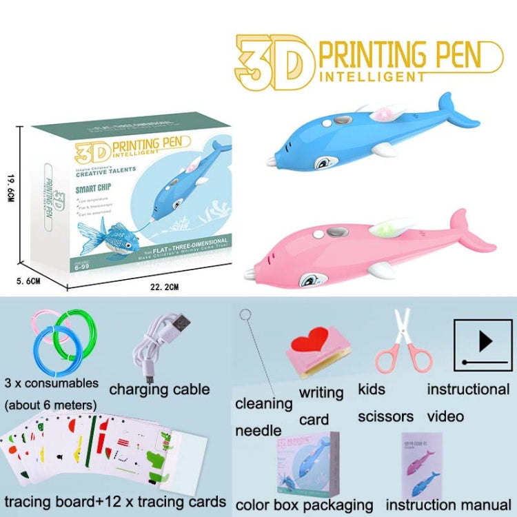 Children 3D Printing Pen Low Temperature Intelligent Screen Display Voice Drawing Pen, Style:, Color: 3 Colors (Blue) - 3D Printer by PMC Jewellery | Online Shopping South Africa | PMC Jewellery | Buy Now Pay Later Mobicred