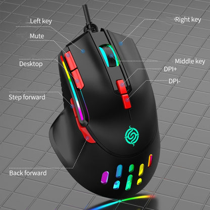 K-Snake Q15 9 Keys RGB Light Effect Wired Mechanical Mouse, Cable Length: 1.5m(White) - Wired Mice by K-Snake | Online Shopping South Africa | PMC Jewellery | Buy Now Pay Later Mobicred