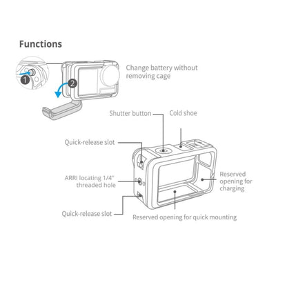 PGYTECH For DJI Osmo Action 3 Aluminum Alloy Camera Housing Shell Expansion Protective Frame -  by PGYTECH | Online Shopping South Africa | PMC Jewellery | Buy Now Pay Later Mobicred