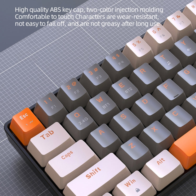 ZIYOU LANG K68 68 Keys Bluetooth Wireless Dual Model Mechanical Keyboard, Style: Green Shaft Version (Gray) - free shipping - PMC Jewellery - Order now!