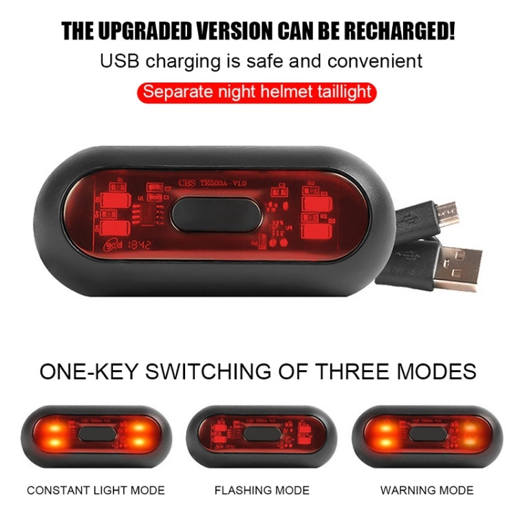 Motorbike Helmet Warning Light USB Rechargeable Waterproof Tail Light, Specification: 4 Beads B Model - Signal Lights by PMC TechLife | Online Shopping South Africa | PMC TechLife | Buy Now Pay Later Mobicred