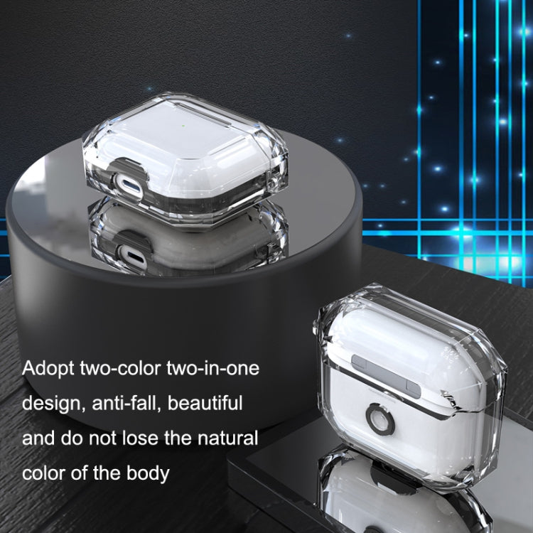For AirPods 3 RJT-AP-03 Transparent Anti-fall Bluetooth Earphone Protective Sleeve(Black) - For AirPods 3 by PMC Jewellery | Online Shopping South Africa | PMC Jewellery | Buy Now Pay Later Mobicred