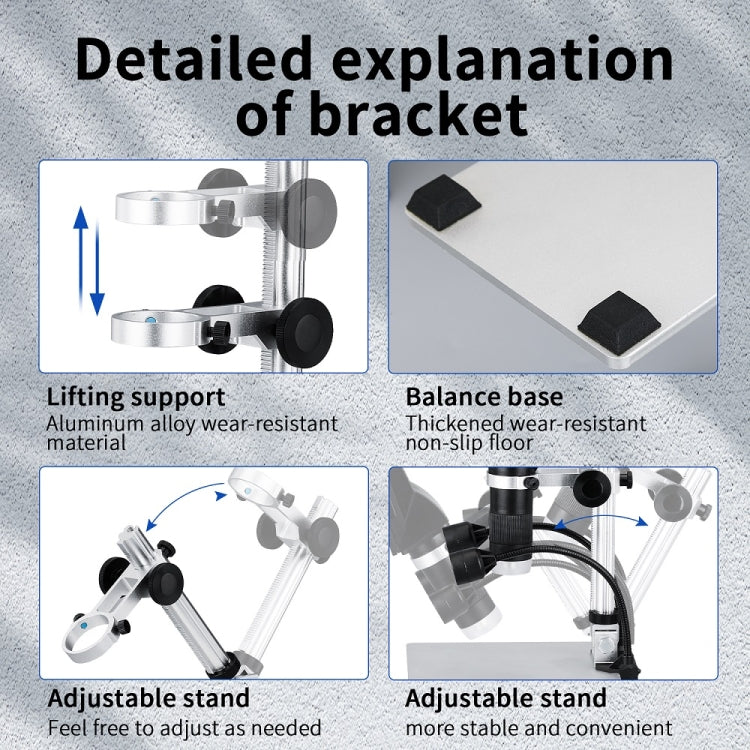 G1600 1-1600X Magnification 9 Inch Electron Microscope, Style: Without Battery UK Plug - Digital Microscope by PMC Jewellery | Online Shopping South Africa | PMC Jewellery | Buy Now Pay Later Mobicred