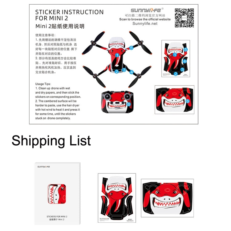 Sunnylife MM2-TZ452 For DJI Mini 2 Waterproof PVC Drone Body + Arm + Remote Control Decorative Protective Stickers Set(Color Graffiti) - Stickers by Sunnylife | Online Shopping South Africa | PMC Jewellery | Buy Now Pay Later Mobicred