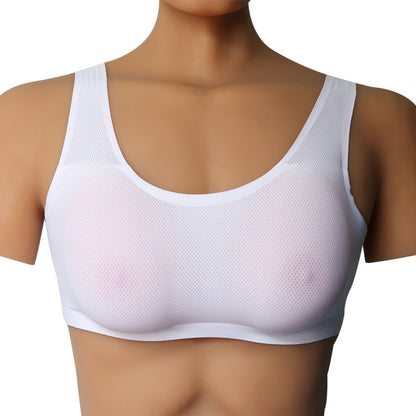 CD Crossdressing Silicone Fake Breast Vest Underwear, Size: C+L 800g(White+Fake Breast) - Fake Breasts by PMC Jewellery | Online Shopping South Africa | PMC Jewellery