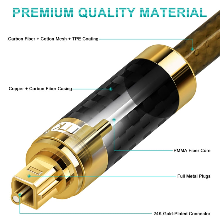 EMK GM/A8.0 Digital Optical Fiber Audio Cable Amplifier Audio Gold Plated Fever Line, Length: 5m(Transparent Coffee) - Audio Optical Cables by EMK | Online Shopping South Africa | PMC Jewellery | Buy Now Pay Later Mobicred