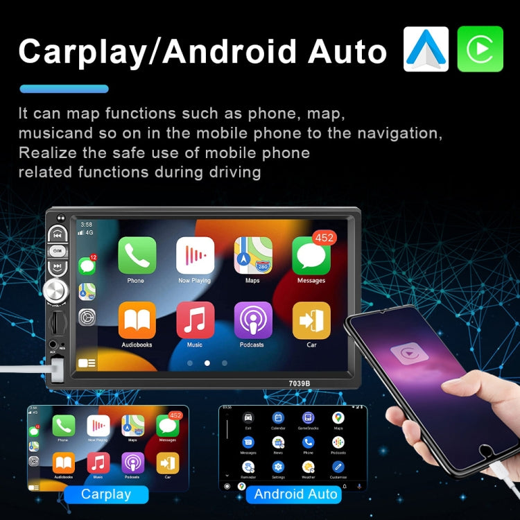 A3061 7 Inches MP5 Bluetooth Player Universal Wired CarPlay Reversing Image Integrated, Style: Standard+8 Lights Camera - Car MP3 & MP4 & MP5 by PMC Jewellery | Online Shopping South Africa | PMC Jewellery | Buy Now Pay Later Mobicred