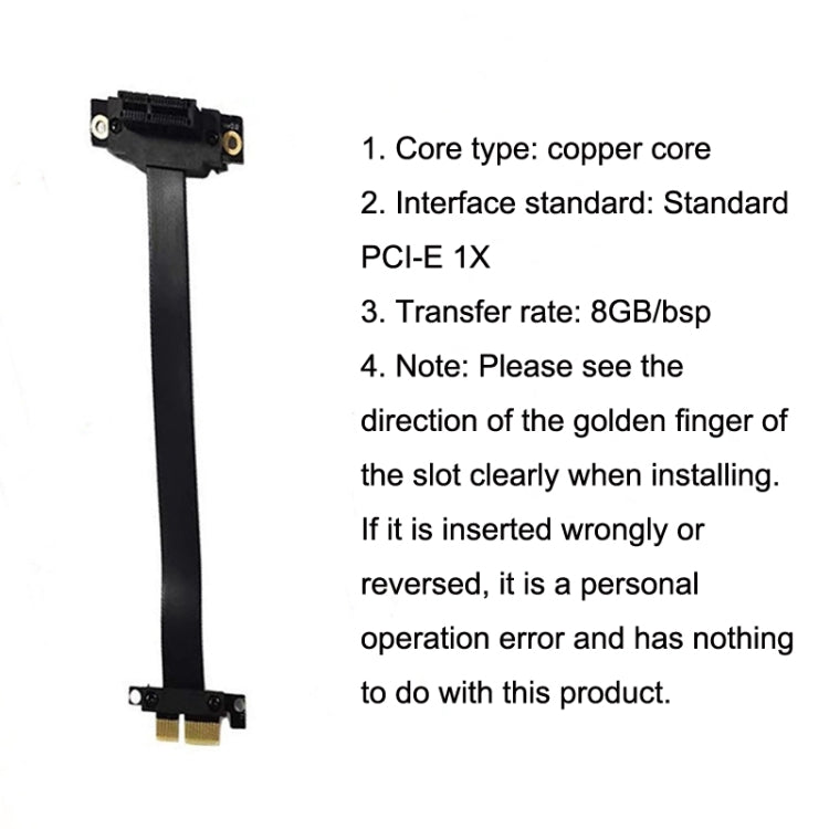 PCI-E 3.0 1X 180-degree Graphics Card Wireless Network Card Adapter Block Extension Cable, Length: 50cm - PCIE Cable by PMC TechLife | Online Shopping South Africa | PMC TechLife