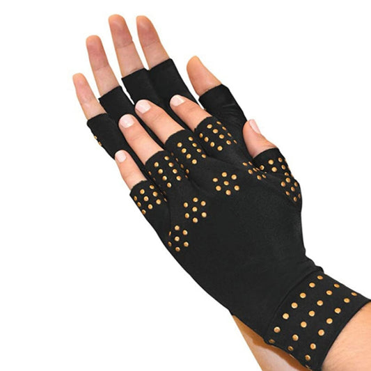 Dispensing Half Finger Non-slip Pressure Gloves Joint Training Sports Gloves, Free Size(Black Gold Dots) - Cycling Gloves by PMC Jewellery | Online Shopping South Africa | PMC Jewellery | Buy Now Pay Later Mobicred