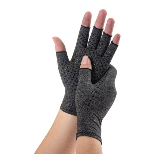 Arthritis Rehabilitation Silicone Non-slip Cycling Half Finger Gloves, Size: S(Gray) - Cycling Gloves by PMC Jewellery | Online Shopping South Africa | PMC Jewellery | Buy Now Pay Later Mobicred