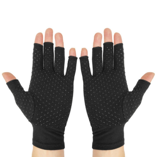 Arthritis Rehabilitation Silicone Non-slip Cycling Half Finger Gloves, Size: S(Black) - Cycling Gloves by PMC Jewellery | Online Shopping South Africa | PMC Jewellery | Buy Now Pay Later Mobicred