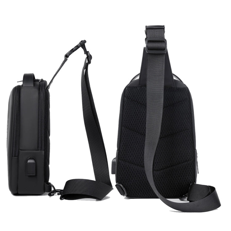 WEIXIER  X313 Men Chest Bag Crossbody Casual Small Bag Shoulder Bag External USB Port(Black) - Crossbody Bags by WEIXIER | Online Shopping South Africa | PMC Jewellery