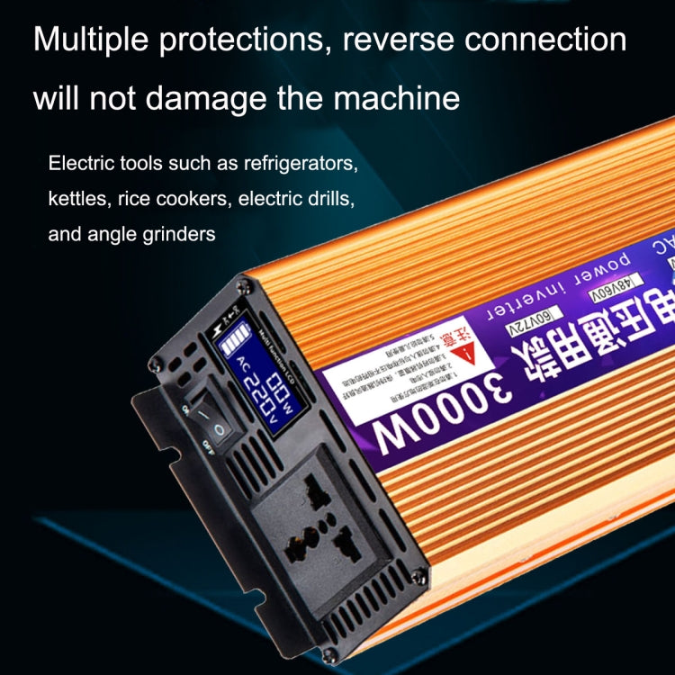 XINBOKE Universal Positive Wave Car Inverter Home Solar Inverter 48V/60V 3000W To 220V 1200W - Modified Square Wave by PMC Jewellery | Online Shopping South Africa | PMC Jewellery | Buy Now Pay Later Mobicred