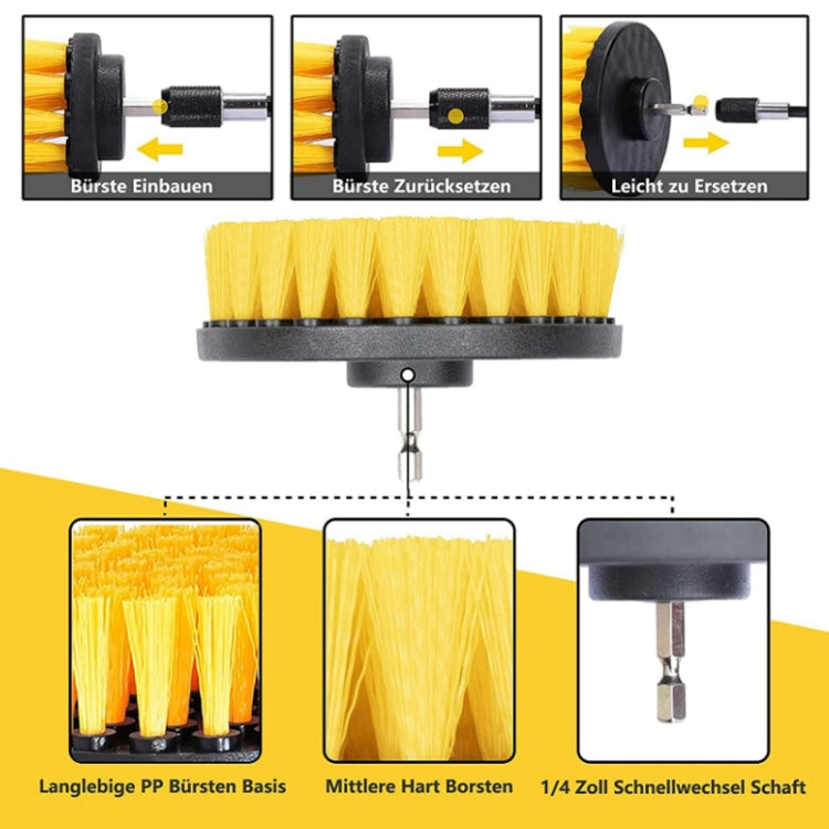 8 In 1 Electric Drill Crevice Cleaning Brush Car Wash Tool Set, Size: A Model(Yellow) - Car washing supplies by PMC Jewellery | Online Shopping South Africa | PMC Jewellery | Buy Now Pay Later Mobicred