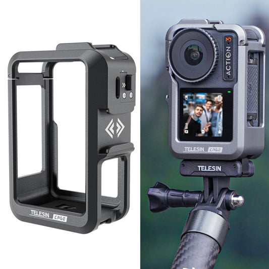 For DJI Osmo Action 3 TELESIN OA-FMS-004 Motion Camera Metal Rabbit Cage Protection Frame(Grey) - Protection Frame by TELESIN | Online Shopping South Africa | PMC Jewellery | Buy Now Pay Later Mobicred