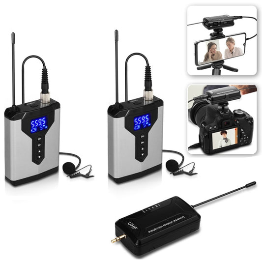 Q6 1 Drag 2 Wireless Lavalier With Stand USB Computer Recording Microphone Live Phone SLR Lavalier Microphone - Microphone by PMC Jewellery | Online Shopping South Africa | PMC Jewellery | Buy Now Pay Later Mobicred