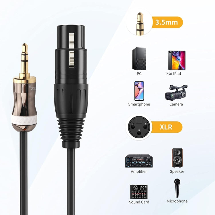 3.5mm To Caron Female Sound Card Microphone Audio Cable, Length: 15m - Microphone Audio Cable & Connector by PMC Jewellery | Online Shopping South Africa | PMC Jewellery | Buy Now Pay Later Mobicred