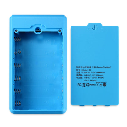 Q6 Removable 6 Sections 18650 Battery Box Charger Case, Style: Flash/Fast Charge(Blue) - Battery Storage Box by PMC Jewellery | Online Shopping South Africa | PMC Jewellery