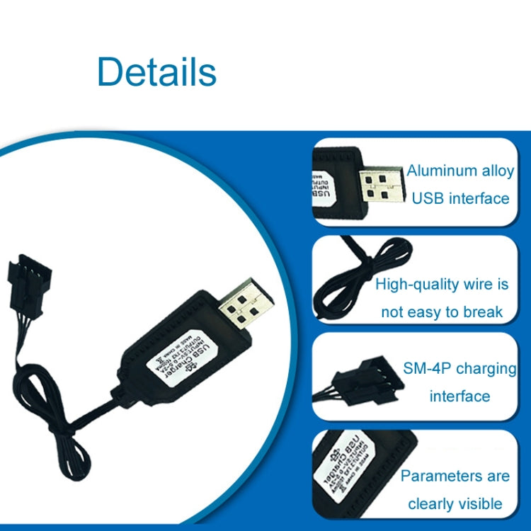 7.4V 18650 Lithium Battery USB Charging Cable(SM-4P) - Charger & Converter by PMC TechLife | Online Shopping South Africa | PMC TechLife