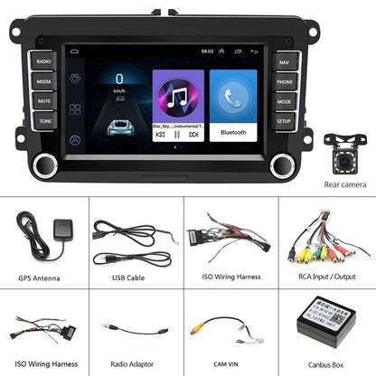 A2742 For Volkswagen 7-inch 1+16G Android Car Navigation Central Control Large Screen Player With Wireless CarPlay Standard+12Lights Camera - Car MP3 & MP4 & MP5 by PMC Jewellery | Online Shopping South Africa | PMC Jewellery | Buy Now Pay Later Mobicred