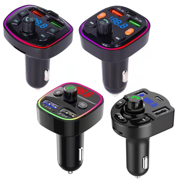 Q7 3.1A USB+PD Bluetooth Car Charger Car FM Transmitter Colorful Lighting - Bluetooth Car Kits by PMC TechLife | Online Shopping South Africa | PMC TechLife | Buy Now Pay Later Mobicred