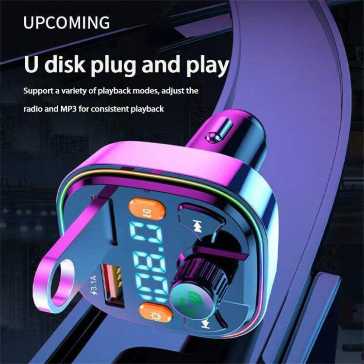 Q7 3.1A USB+PD Bluetooth Car Charger Car FM Transmitter Colorful Lighting - Bluetooth Car Kits by PMC TechLife | Online Shopping South Africa | PMC TechLife | Buy Now Pay Later Mobicred