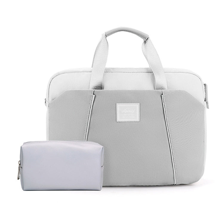 15.6 inch Computer Handheld Messenger Bag For Apple MacBook / Huawei / Xiaomi / Basne(Ladder hand gray+gray PU power package) - 13.3 inch by PMC TechLife | Online Shopping South Africa | PMC TechLife | Buy Now Pay Later Mobicred