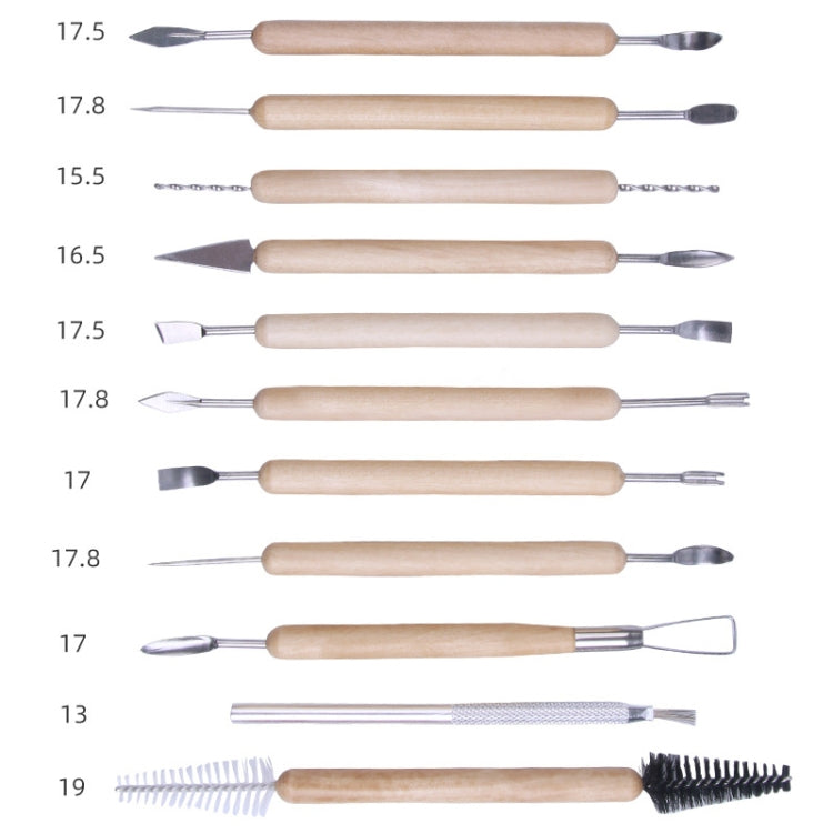 11pcs/set 11pcs/set Soft Clay DIY Wooden Knife Tools - Art Supplies by PMC TechLife | Online Shopping South Africa | PMC TechLife