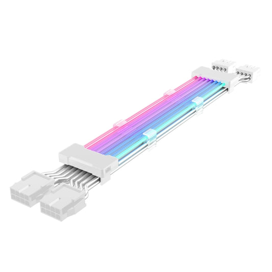 Double 8pin Graphics Card Power Supply Wire White 5V ARGB Neon Color Line - PCIE Cable by PMC Jewellery | Online Shopping South Africa | PMC Jewellery