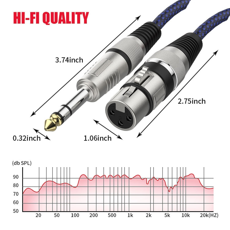 20m Blue and Black Net TRS 6.35mm Male To Caron Female Microphone XLR Balance Cable - Microphone Audio Cable & Connector by PMC Jewellery | Online Shopping South Africa | PMC Jewellery | Buy Now Pay Later Mobicred